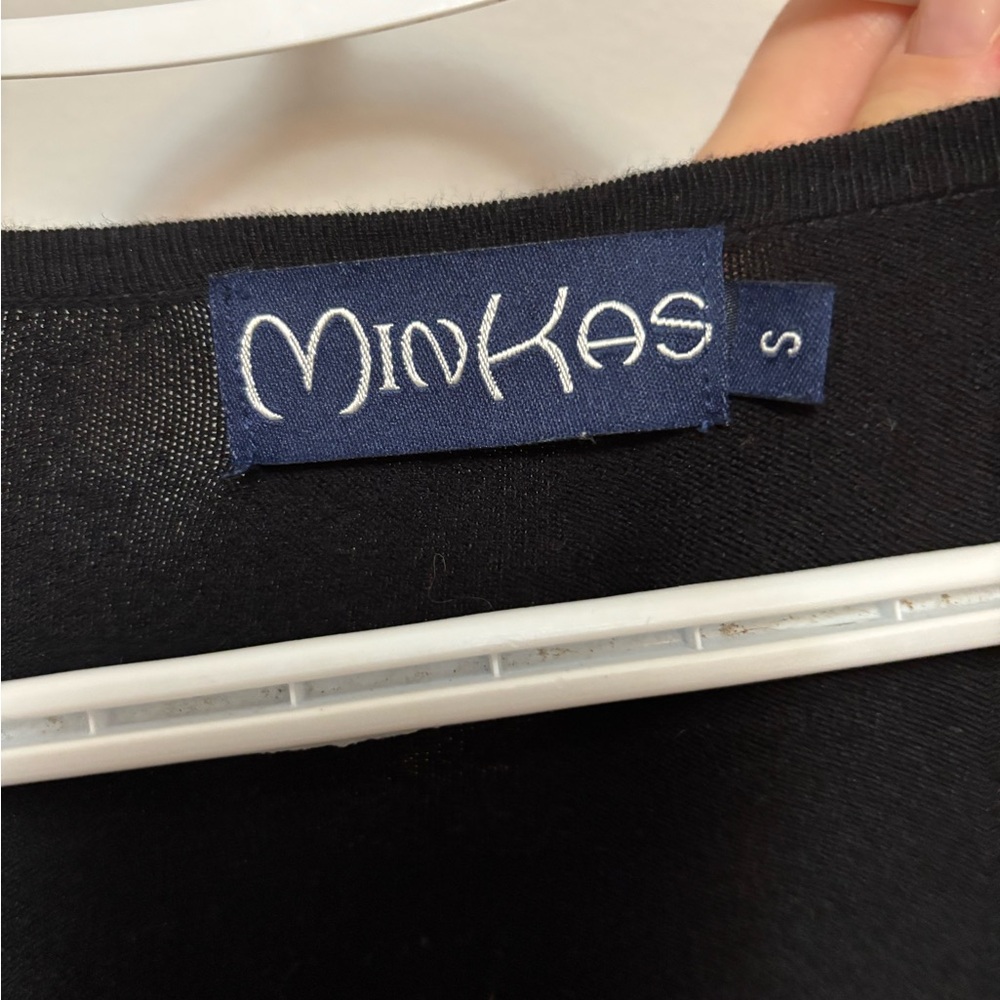 Minkas Black Long Sleeve Top with Gold Detailing - Picture 3 of 4